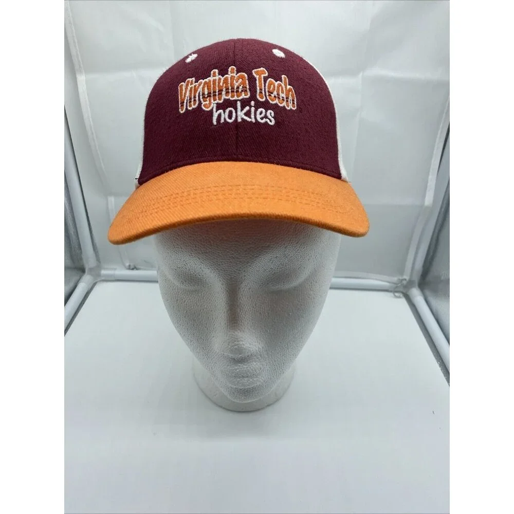Virginia Tech Hokies Maroon Orange Adjustable Youth Baseball Cap Hat Hook & Loop